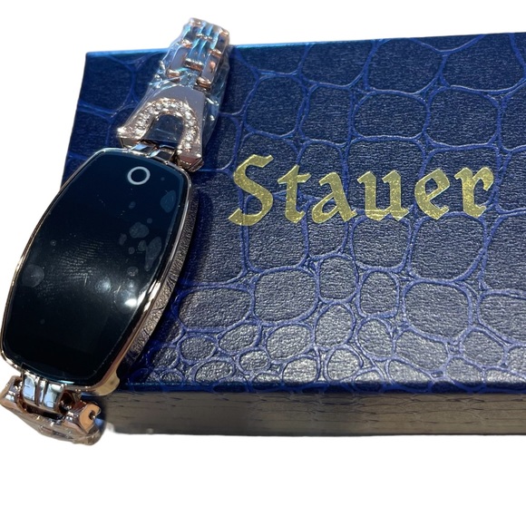 Stauer Smart Watch Ladies Slim Rose Gold Finish Linked Bracelet NWT - Picture 7 of 11